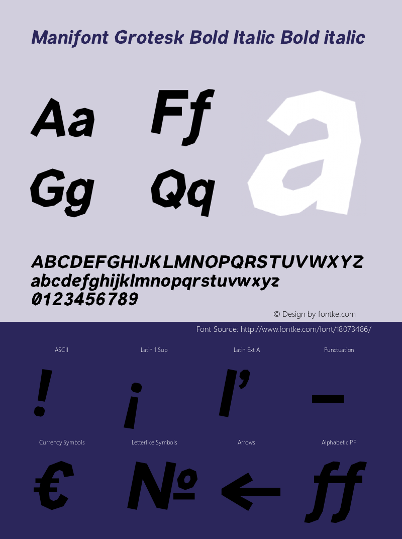 Manifont Grotesk Bold Italic Bold italic Version 001.001图片样张
