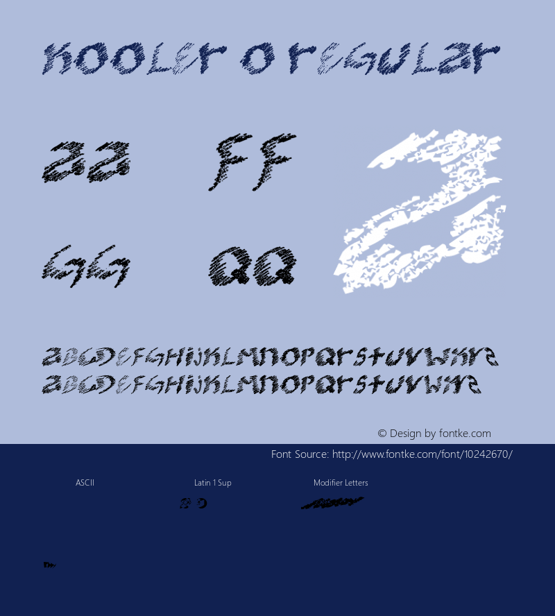 kooler O Regular Version 1.00 June 25, 2009, initial release图片样张