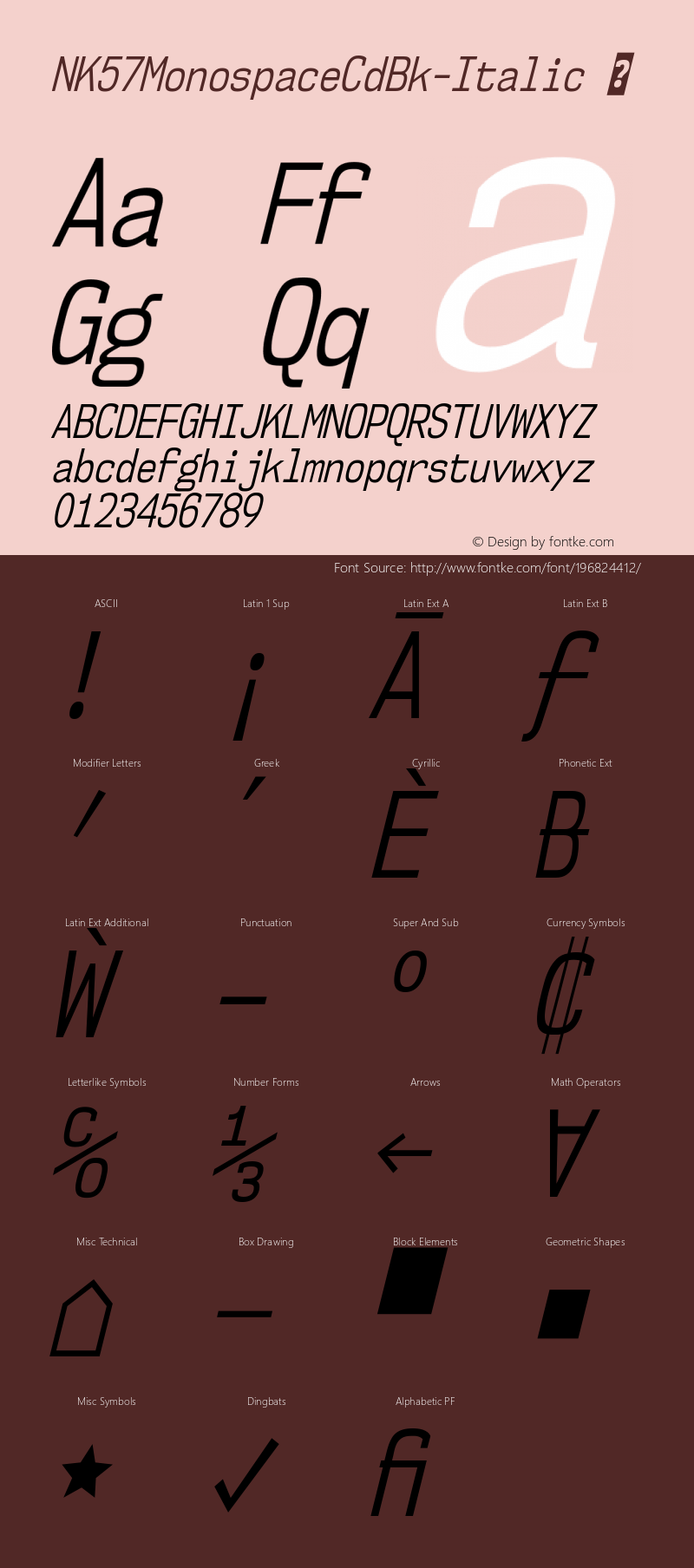 ☞NK57MonospaceCdBk-Italic Version 1.000;com.myfonts.easy.typodermic.nk57-monospace.cond-book-italic.wfkit2.version.4sfc图片样张