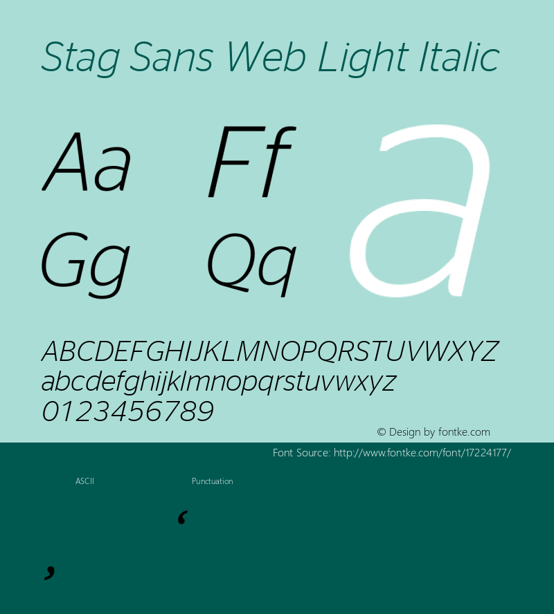 Stag Sans Web Light Italic Version 1.1 2007图片样张