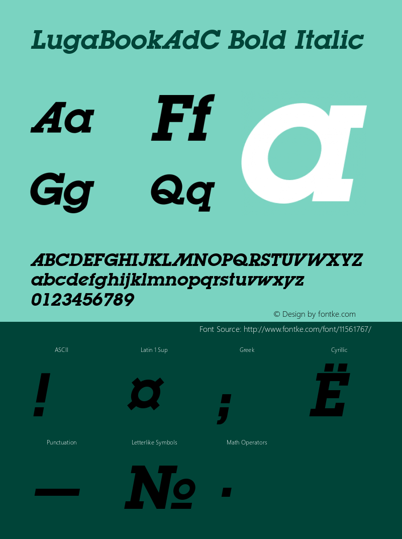 LugaBookAdC Bold Italic Version 1.000图片样张