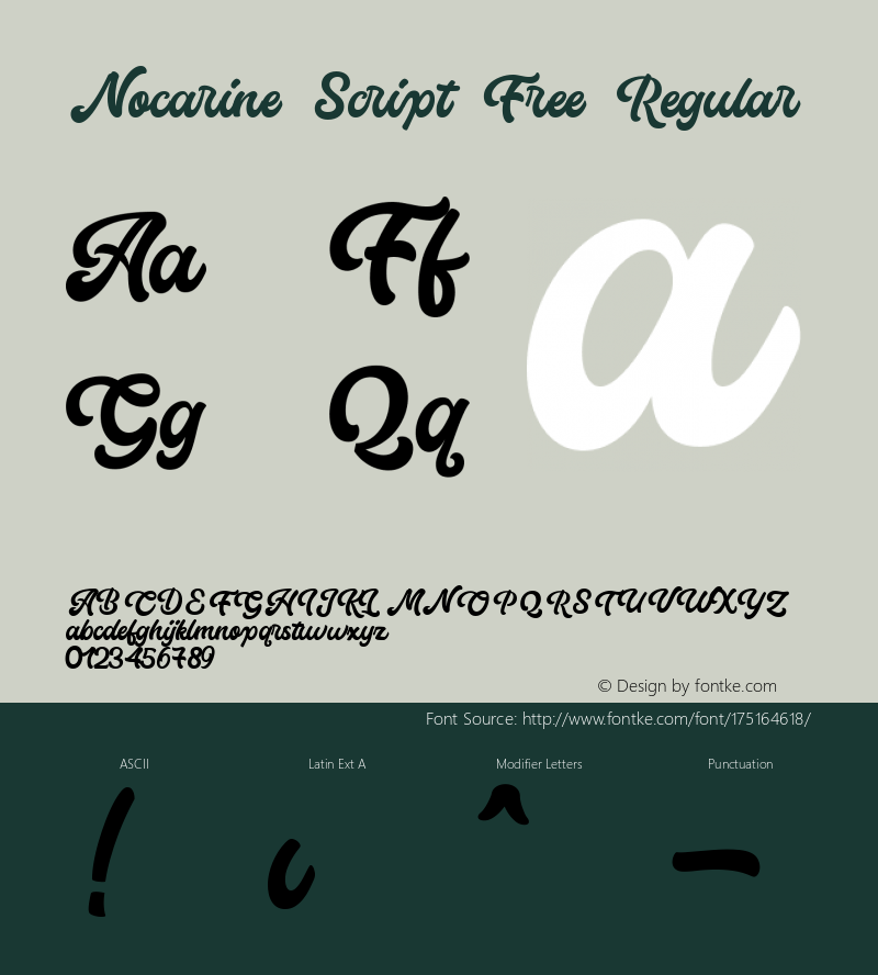 Nocarine Script Free Regular Version 1.000图片样张