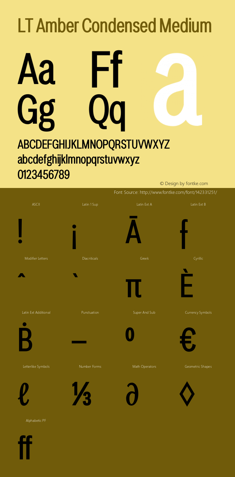 LT Amber Condensed Medium Version 1.00;December 24, 2020;FontCreator 11.5.0.2422 64-bit图片样张