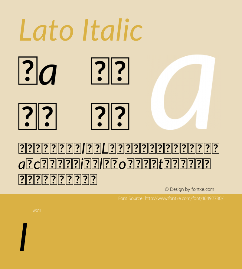 Lato Italic Version 2.015; 2015-08-06; http://www.latofonts.com/图片样张