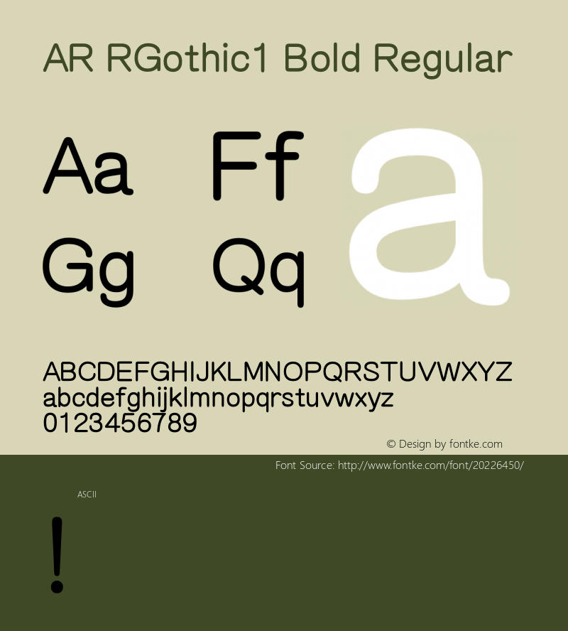 AR RGothic1 Bold Version 2.001;PS 001.001;hotconv 1.0.38图片样张