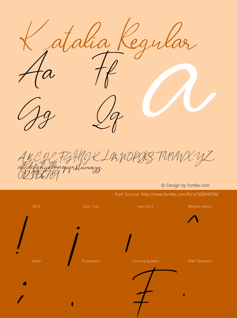 Katalia Version 1.00;June 26, 2019;FontCreator 11.5.0.2430 64-bit图片样张