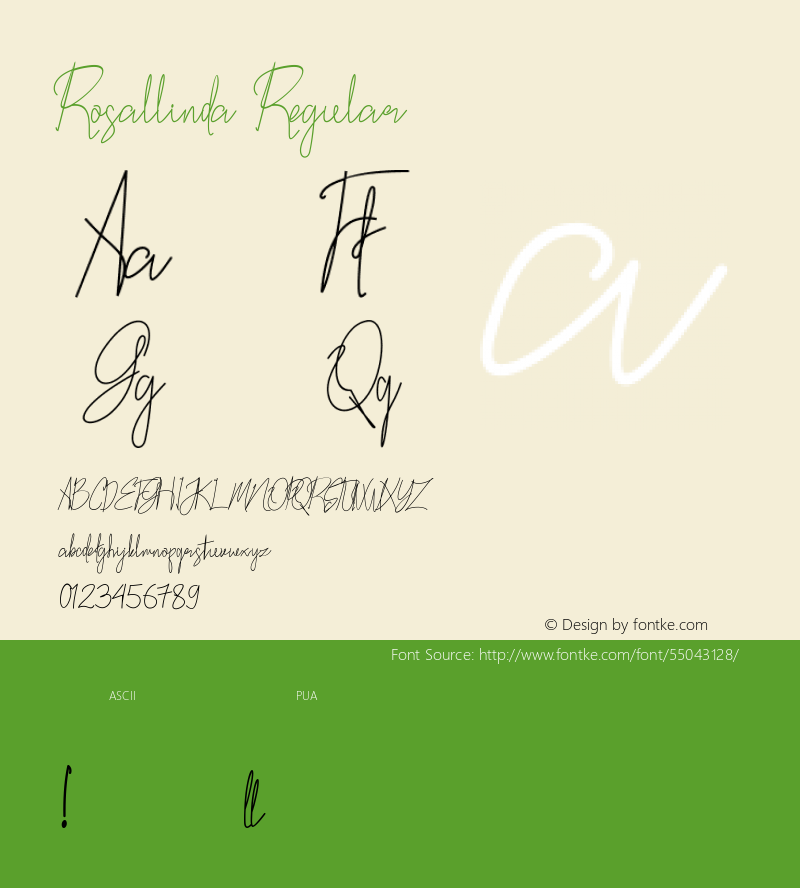 Rosallinda Version 1.00;February 10, 2020;FontCreator 11.5.0.2422 64-bit图片样张