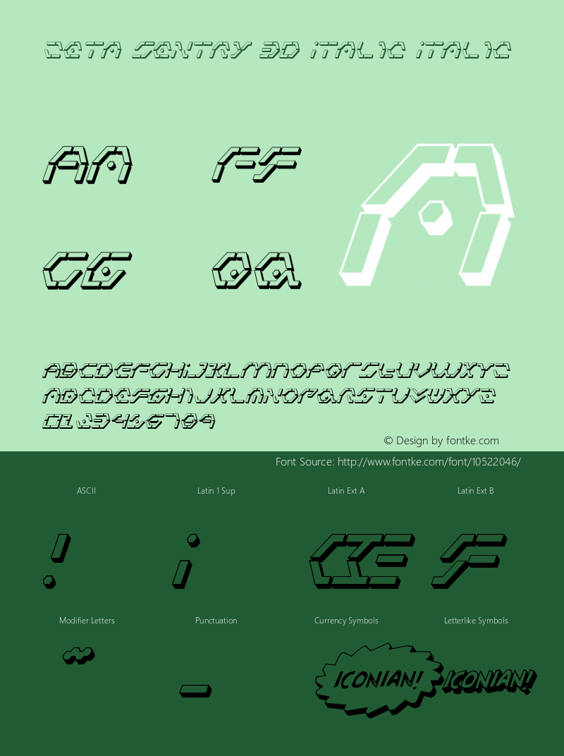 Zeta Sentry 3D Italic Italic 001.000图片样张