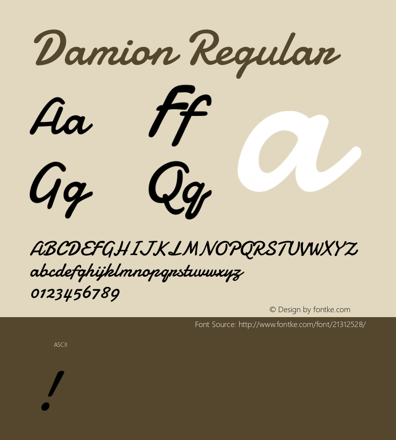 Damion Regular 图片样张