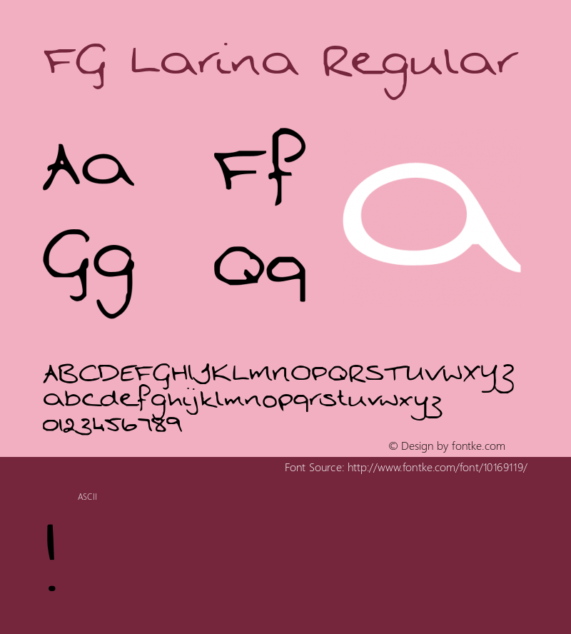 FG Larina Regular Version 1.000;PS 001.000;hotconv 1.0.38图片样张