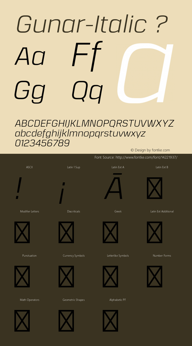 Gunar-Italic ? Version 1.000;PS 001.000;hotconv 1.0.70;makeotf.lib2.5.58329;com.myfonts.northernblock.gunar.italic.wfkit2.43rY图片样张