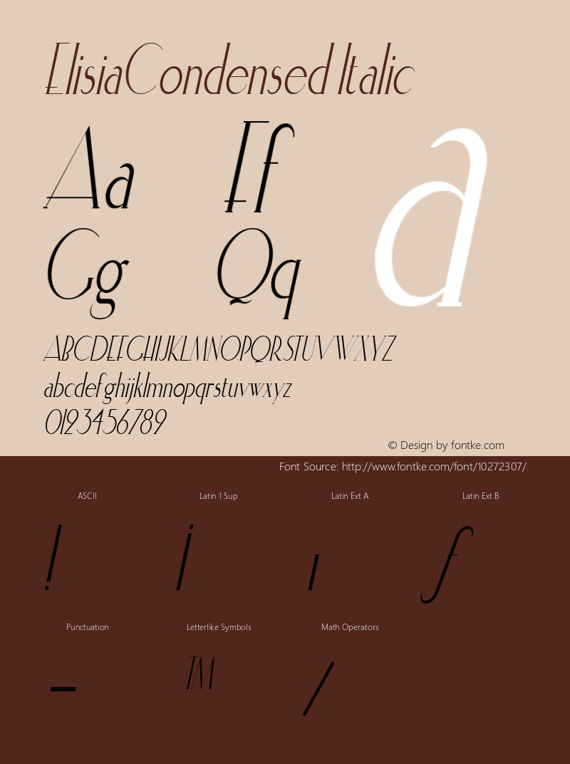 ElisiaCondensed Italic The WSI-Fonts Professional Collection图片样张