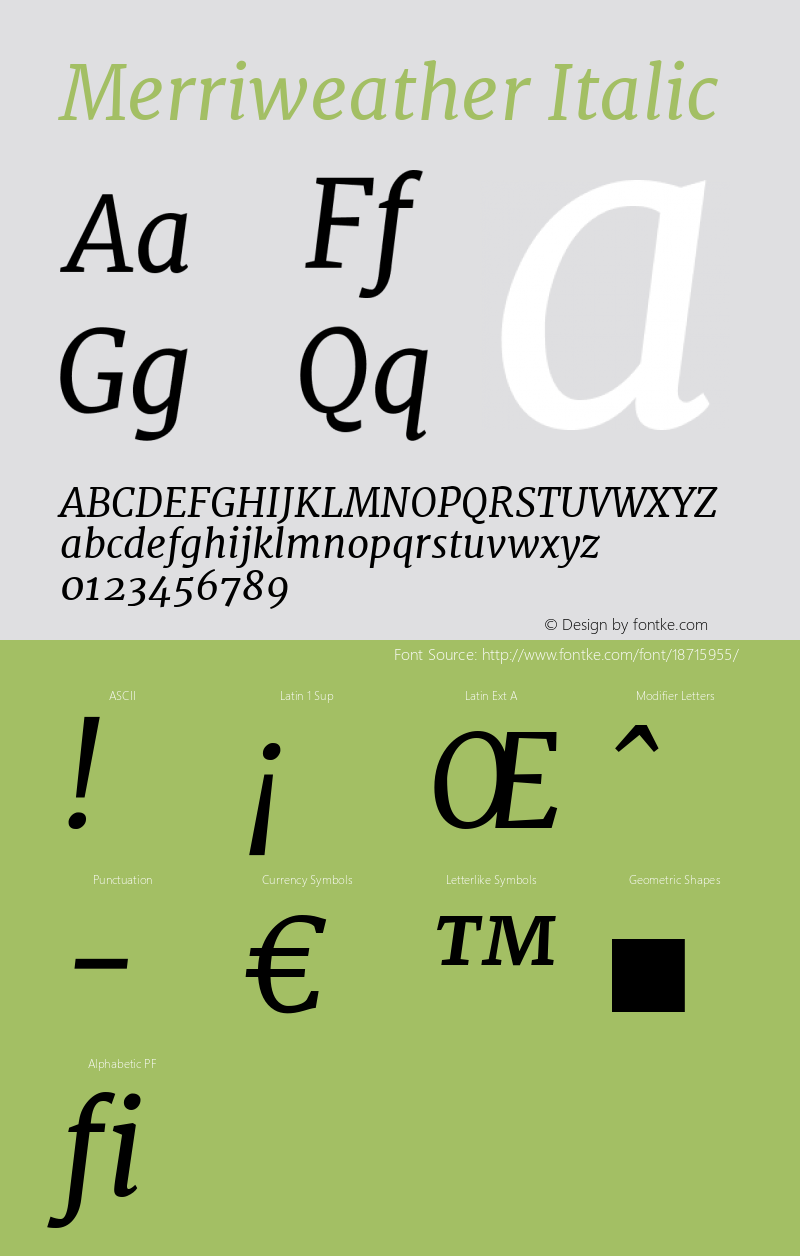 Merriweather Italic Version 1.001图片样张