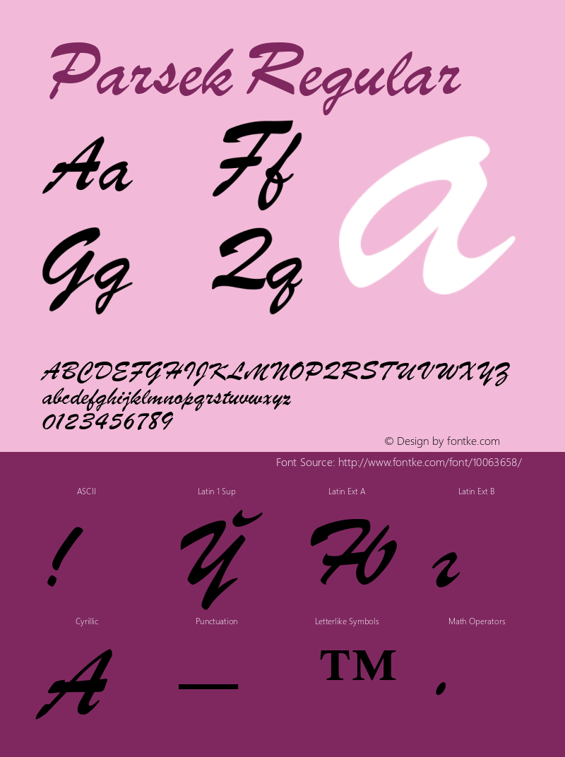 Parsek Regular Converted from H:\PARSEK.TF1 by ALLTYPE图片样张