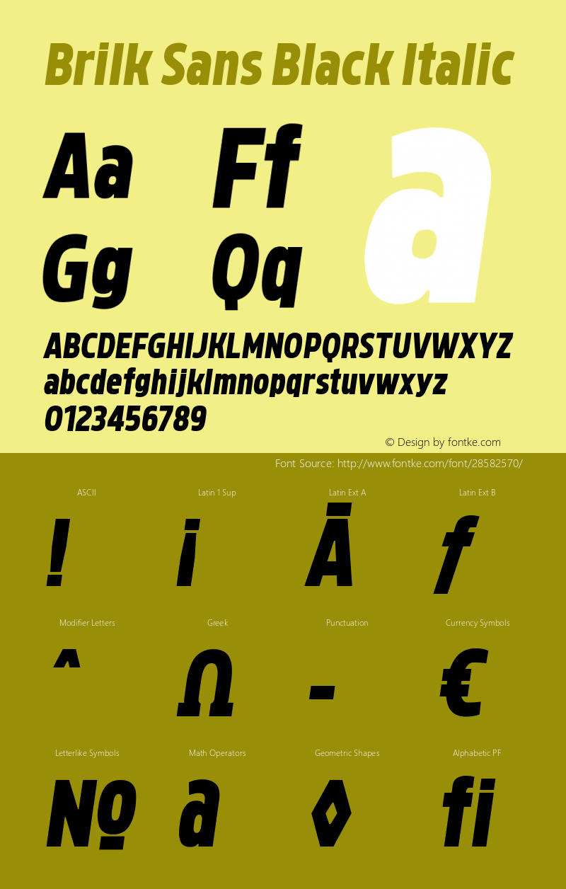 Brilk Sans Black Italic Version 1.000;YWFTv17图片样张