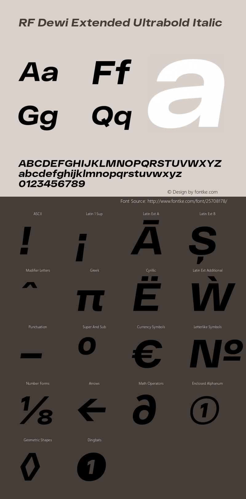 RF Dewi Extended Ultrabold Italic Version 1.000;PS 001.000;hotconv 1.0.88;makeotf.lib2.5.64775图片样张