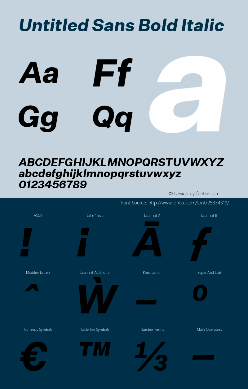 Untitled Sans Bold Italic Version 1.0 | wf-rip DC20180415图片样张