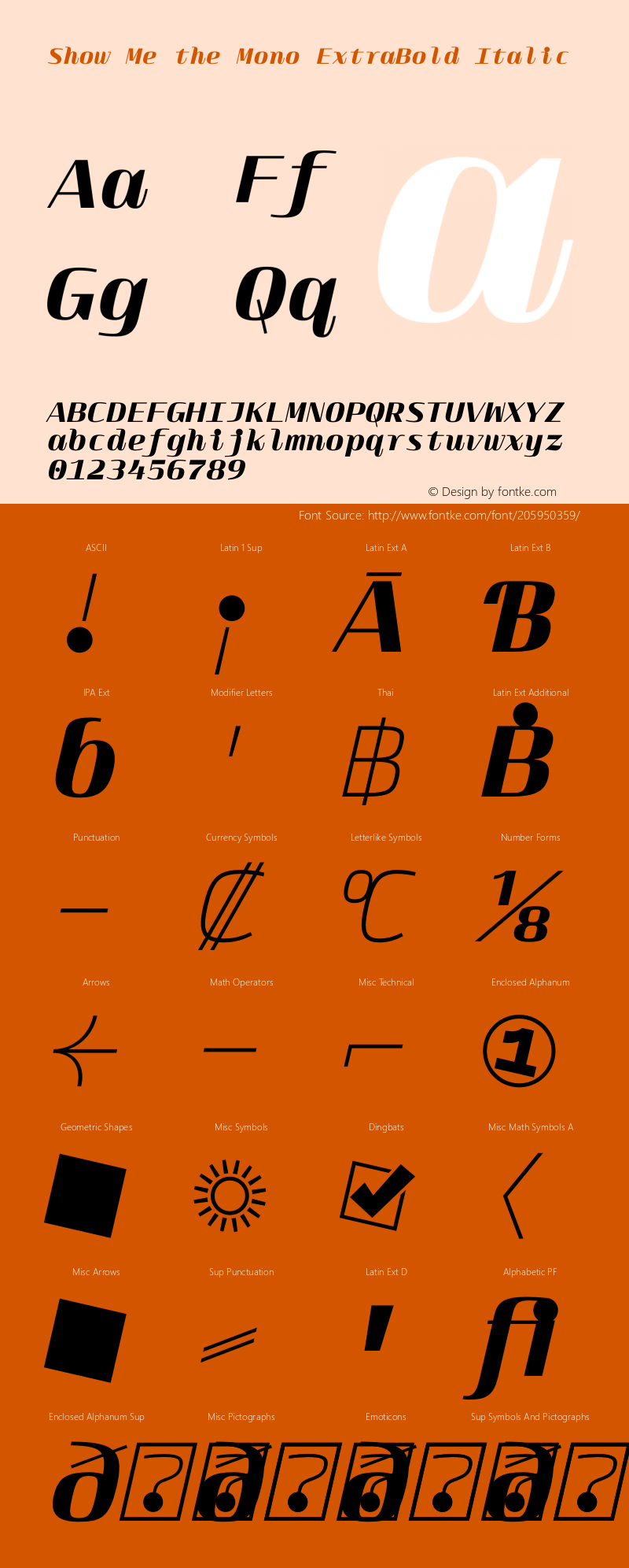 Show Me the Mono ExtraBold Italic Version 1.001 | Demo图片样张