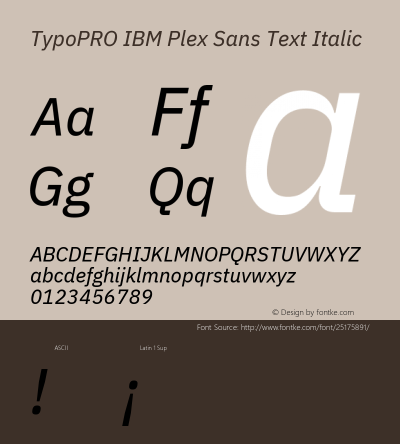 TypoPRO IBM Plex Sans Text Italic Version 1.000图片样张