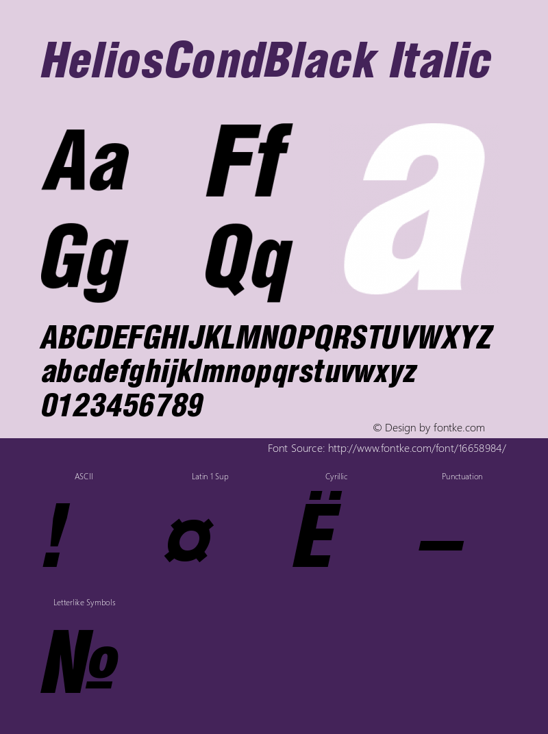 HeliosCondBlack Italic Version 004.001图片样张