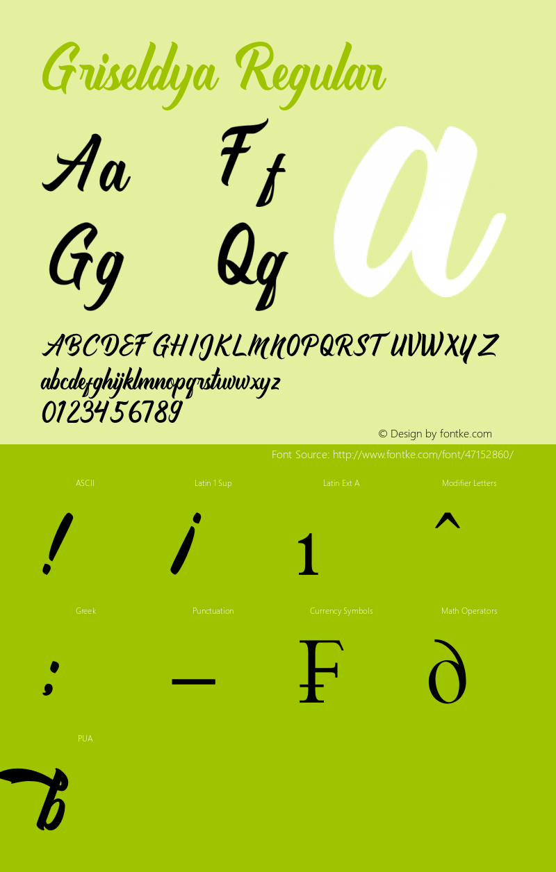 Griseldya Version 1.00;November 3, 2019;FontCreator 11.5.0.2422 64-bit图片样张