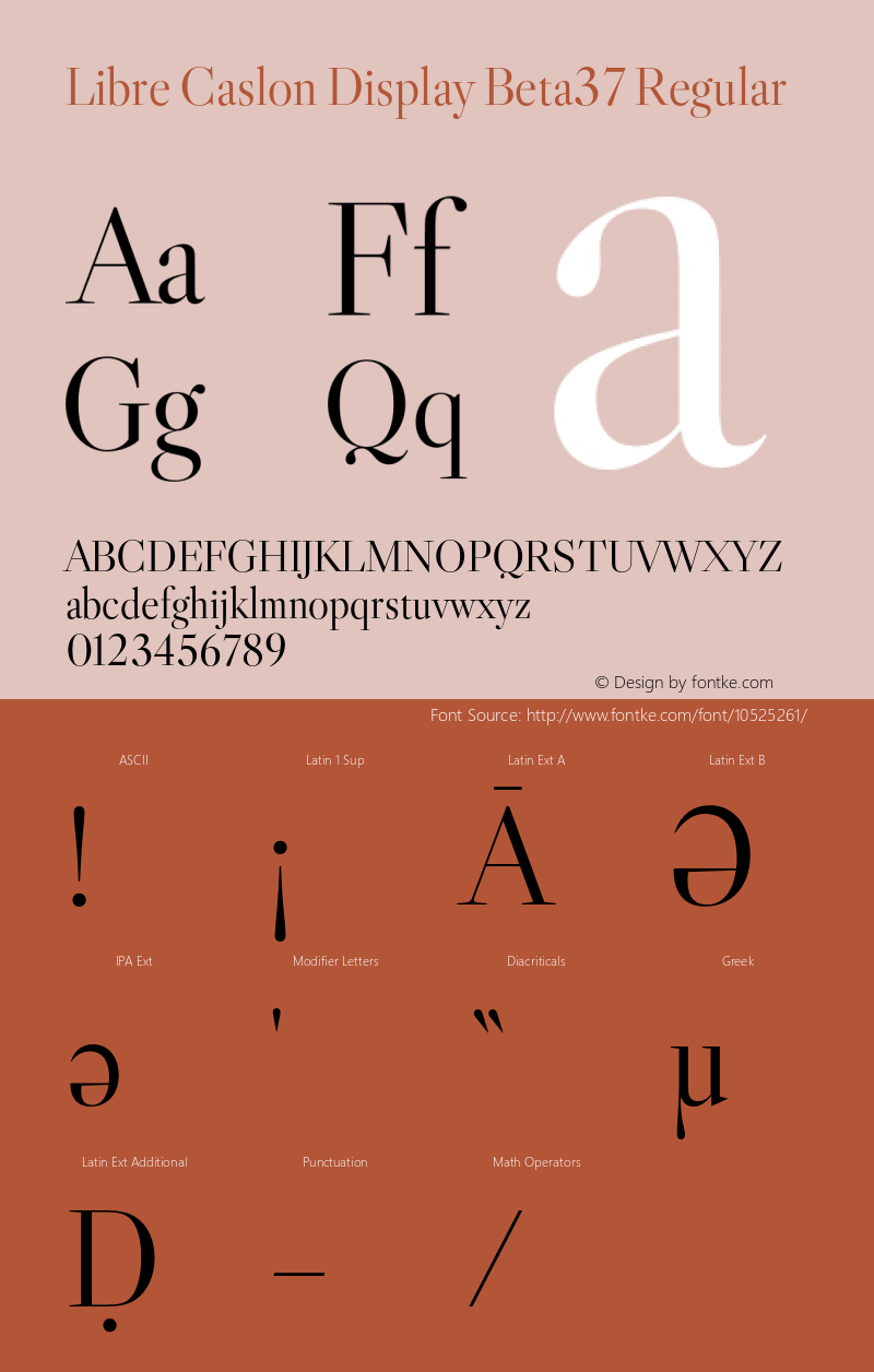 Libre Caslon Display Beta37 Regular Version 0.035图片样张