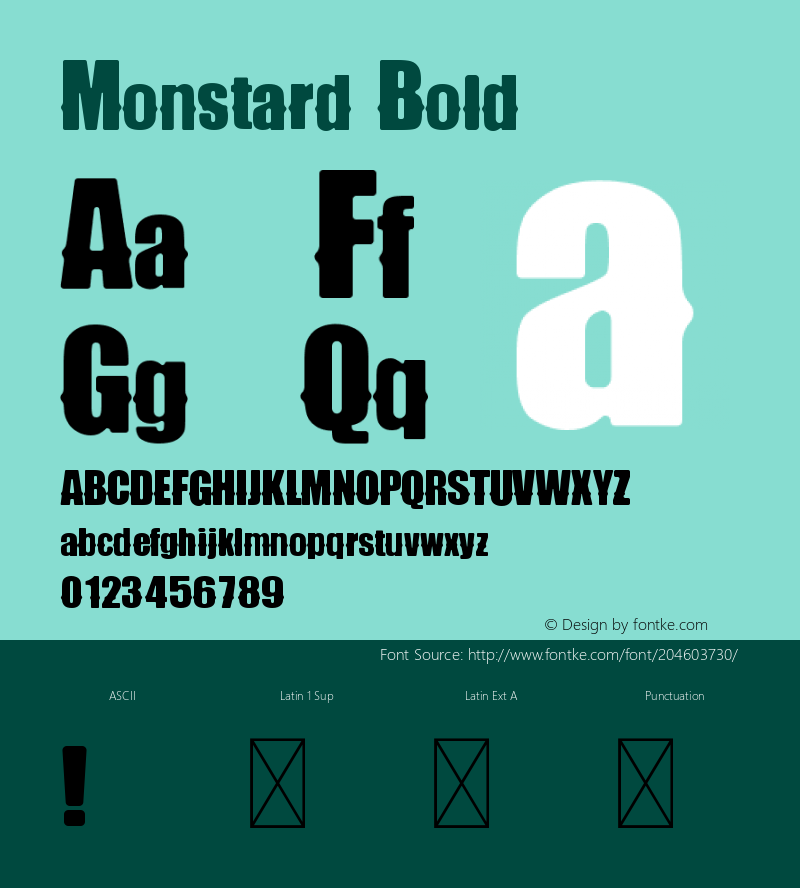 Monstard Bold Version 1.001;Fontself Maker 3.5.7图片样张