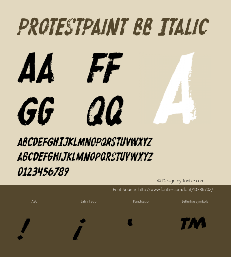 ProtestPaint BB Italic Version 1.000图片样张