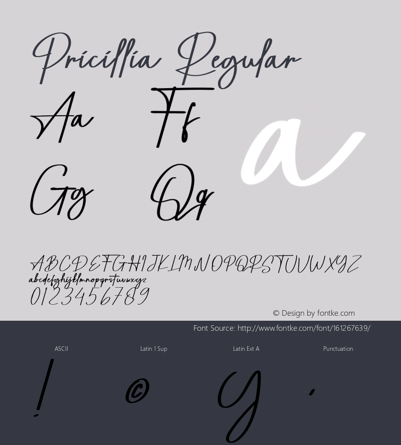 Pricillia Version 1.011;Fontself Maker 3.5.1图片样张