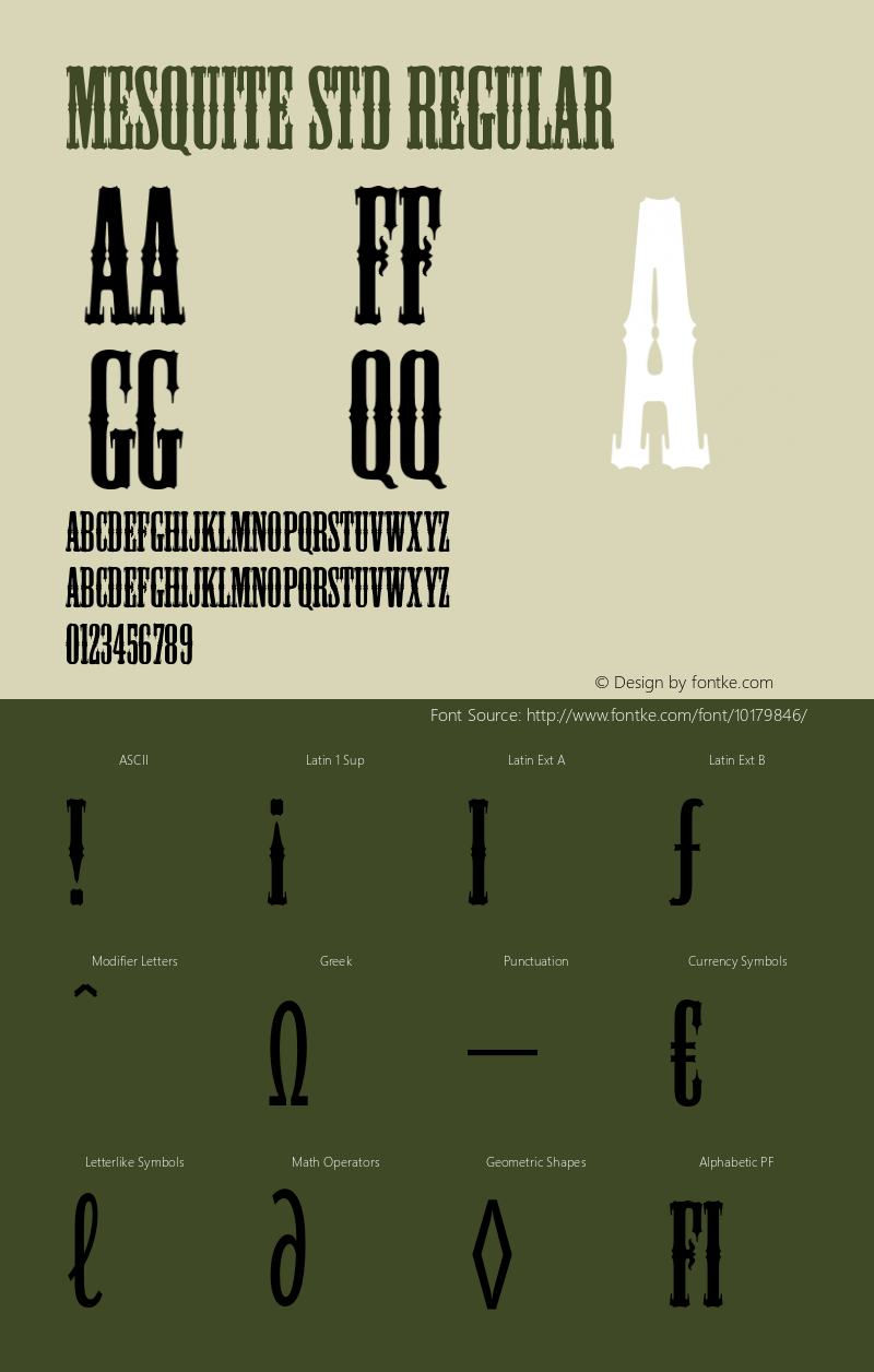 Mesquite Std Regular OTF 1.018;PS 001.003;Core 1.0.31;makeotf.lib1.4.1585图片样张