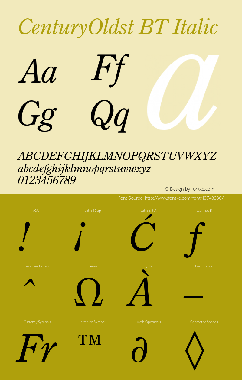 CenturyOldst BT Italic mfgpctt-v1.52 Tuesday, January 26, 1993 8:42:15 am (EST)图片样张