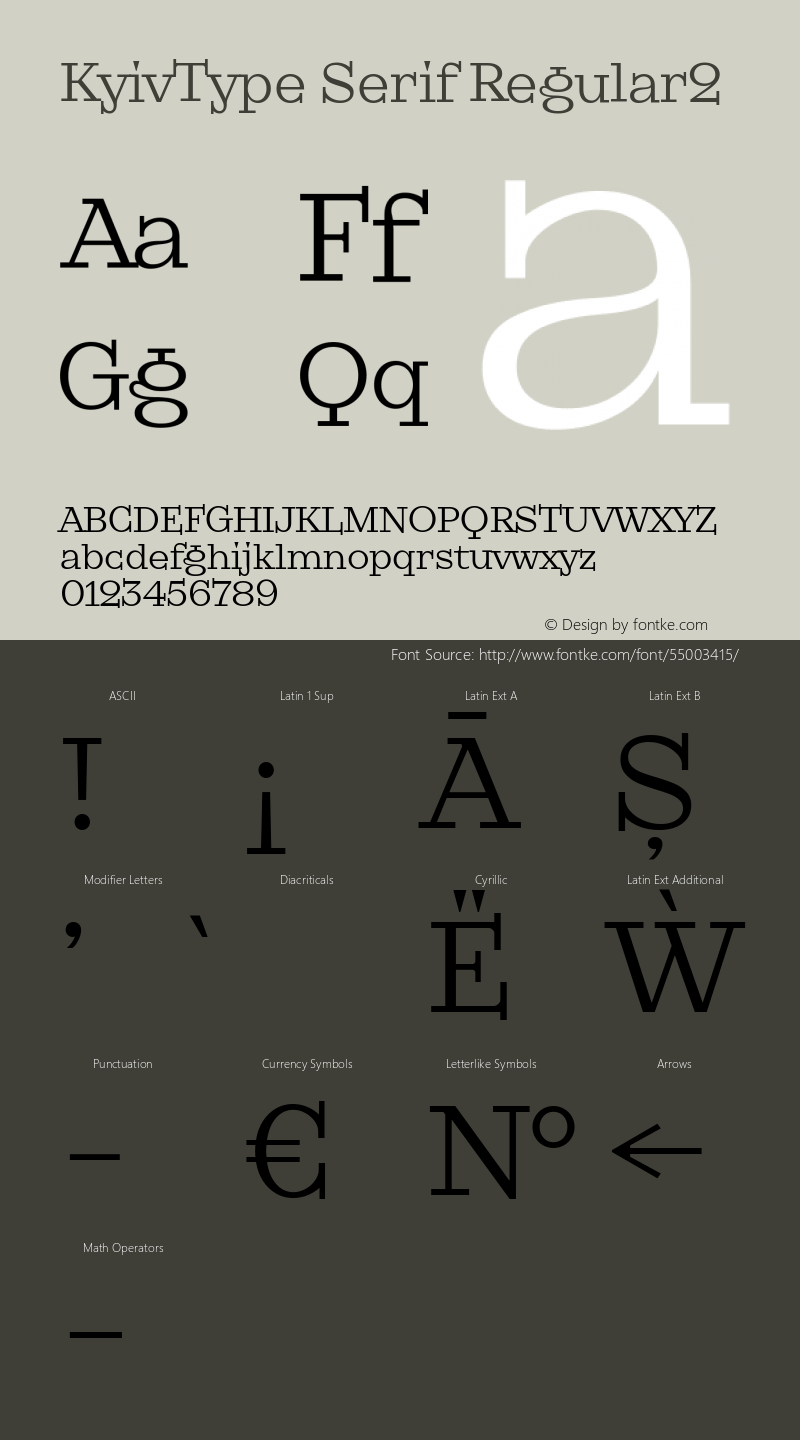 KyivType Serif Regular2 Version 1.001图片样张