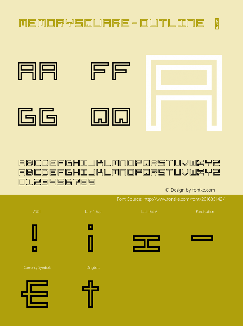 ☞Memory Square Outline Version 1.000; ttfautohint (v1.5);com.myfonts.easy.beware-of-the-moose.memory-square.outline.wfkit2.version.5DBC图片样张