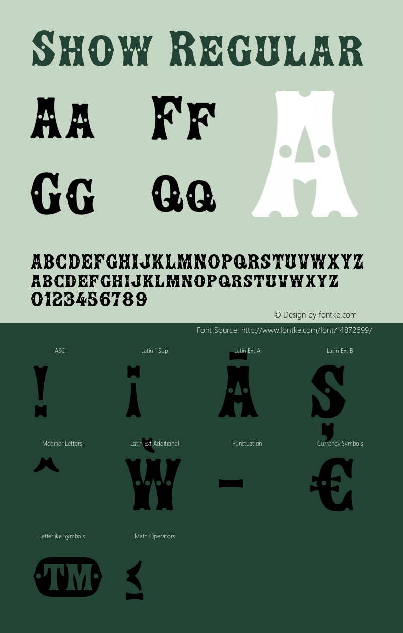 Show Regular Version 1.000;com.myfonts.juan-jose-lopez.show.regular.wfkit2.4c9t图片样张