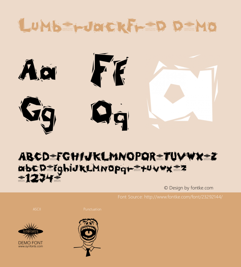 LumberjackFred demo Macromedia Fontographer 4.1.3 3/10/97图片样张