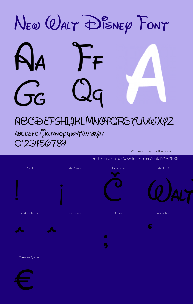 New Walt Disney Font Regular Version 1.00图片样张