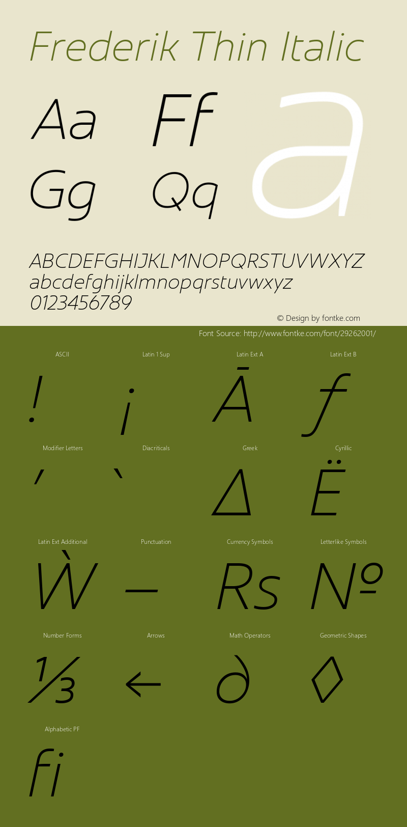 Frederik Thin Italic Version 001.000 February 2019;YWFTv17图片样张