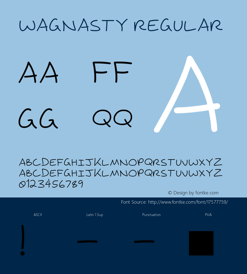 Wagnasty Regular Version 1.00 October 17, 2008, initial release图片样张