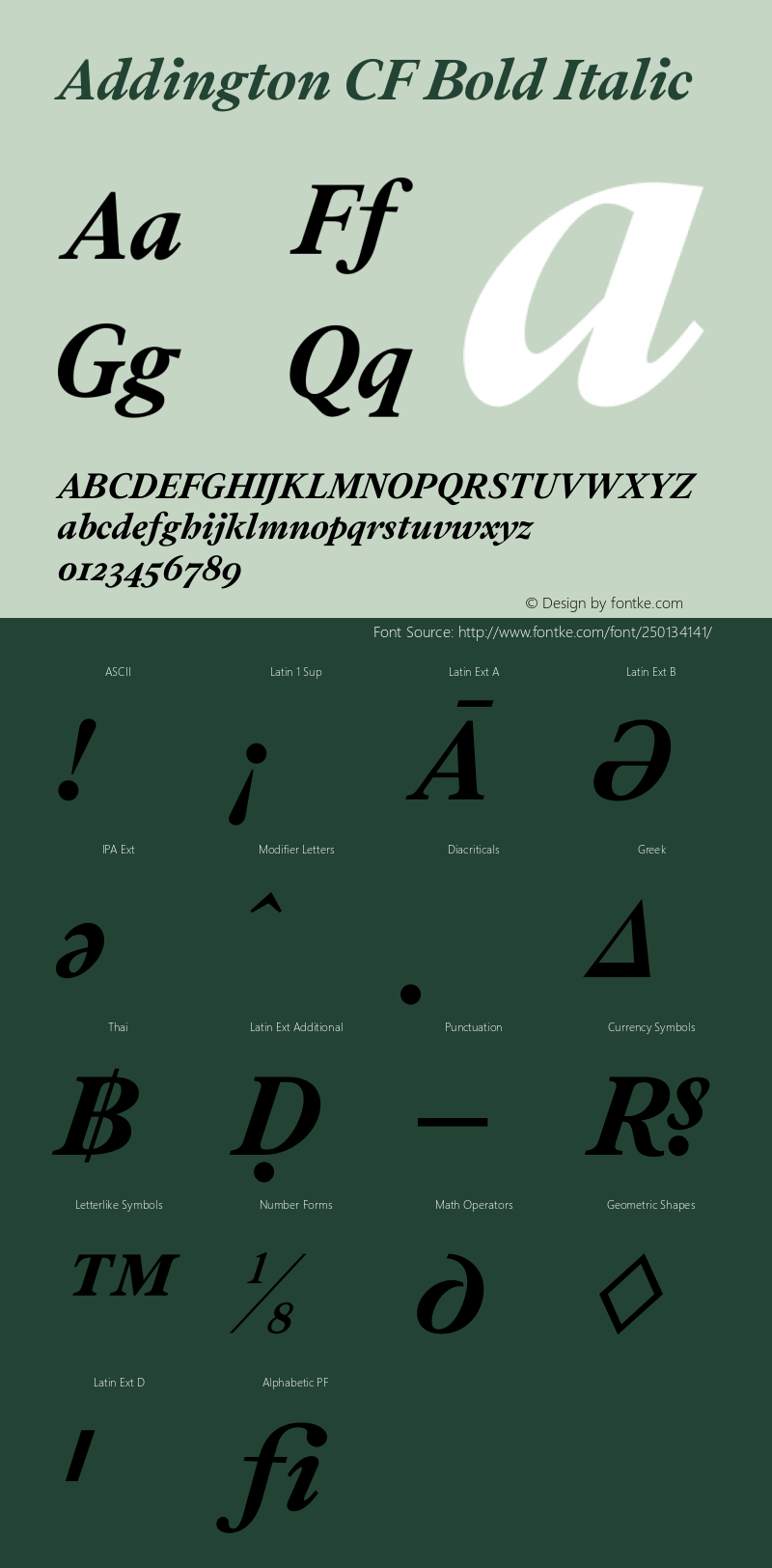 Addington CF Bold Italic Version 2.300;Glyphs 3.1.2 (3151)图片样张