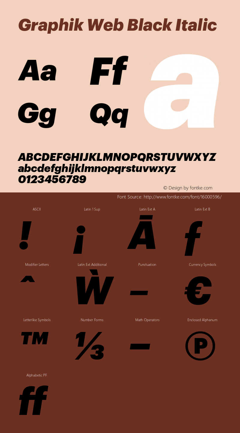 Graphik Web Black Italic Version 001.000 2009图片样张