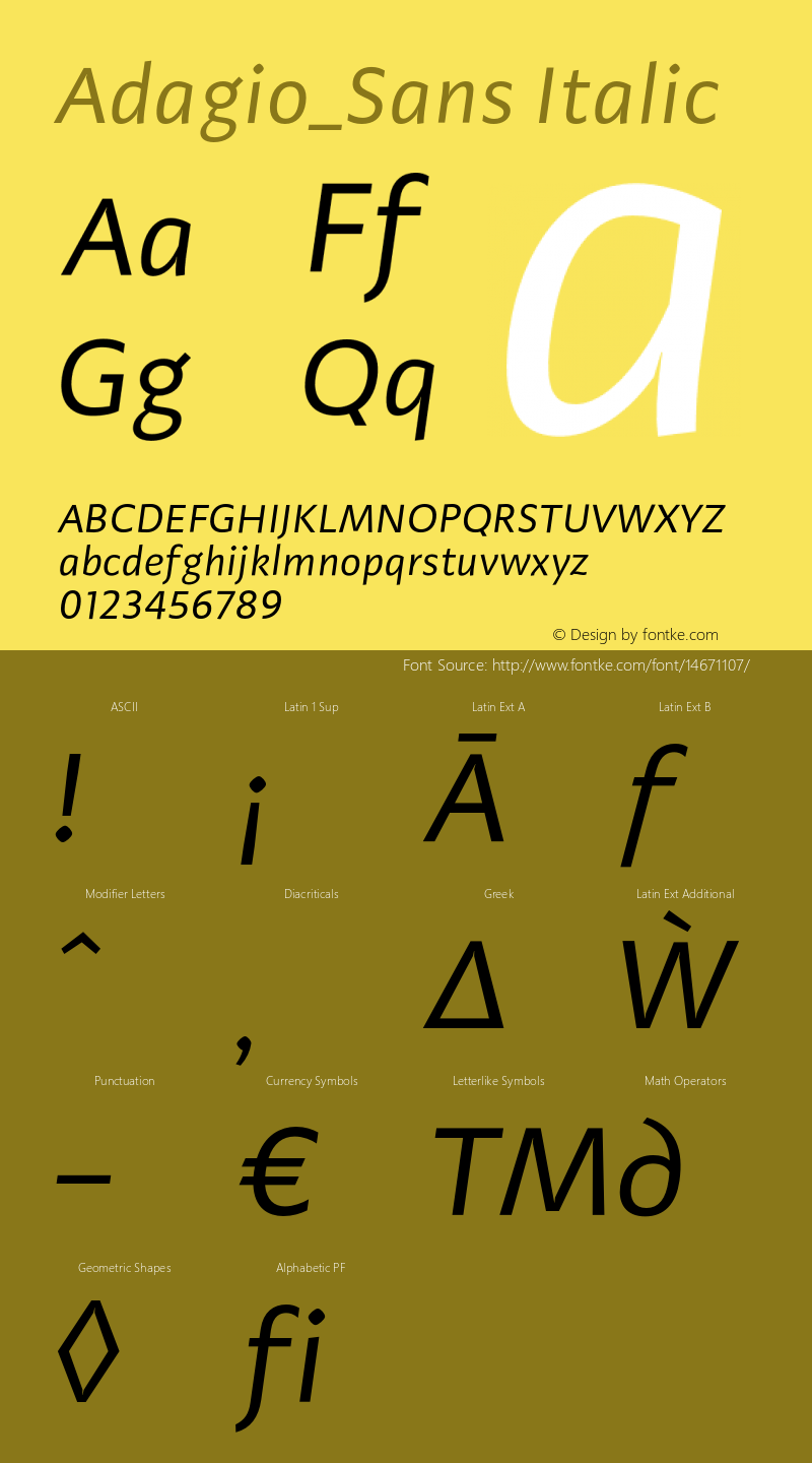 Adagio_Sans Italic Version 1.000;PS 001.000;hotconv 1.0.70;makeotf.lib2.5.58329图片样张