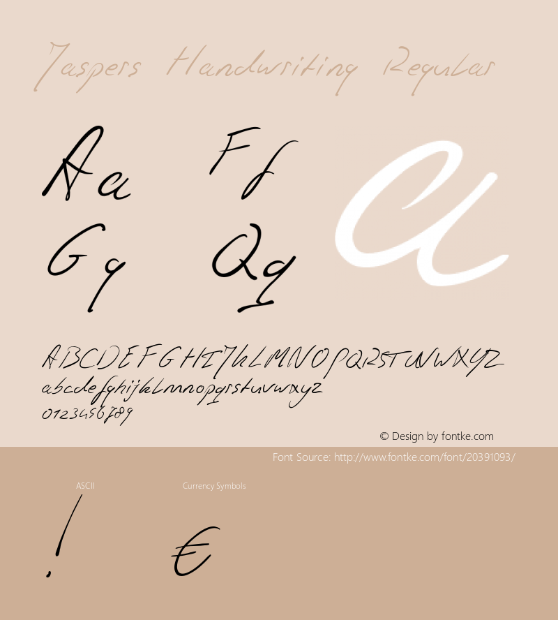 Jaspers Handwriting Version 001.000图片样张