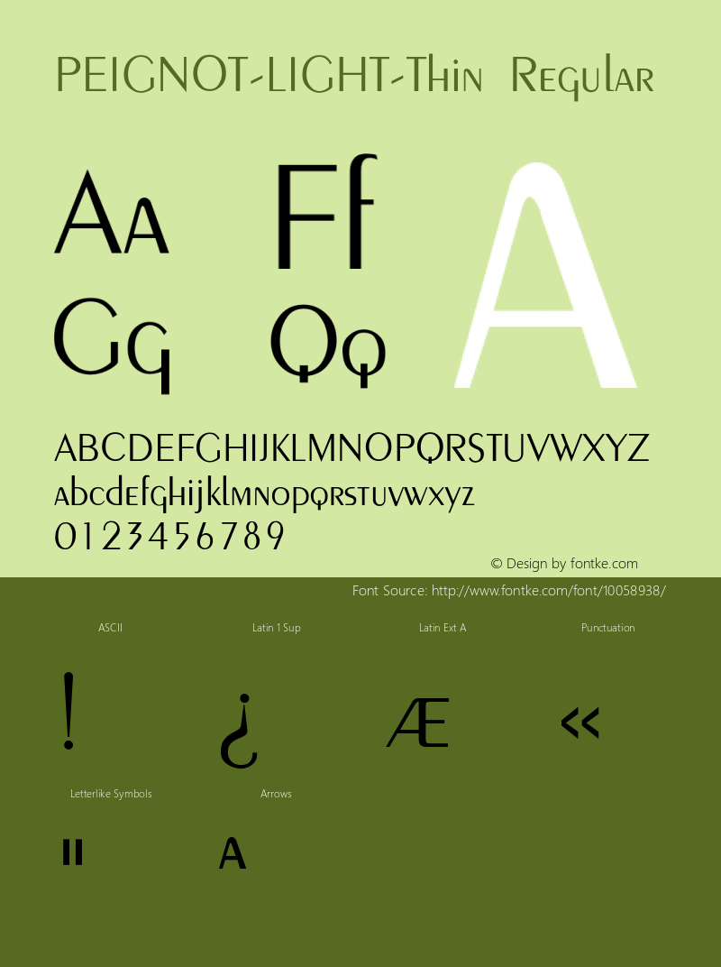 PEIGNOT-LIGHT-Thin Regular Converted from C:\TTFONTS\PEIGLITE.TF1 by ALLTYPE图片样张