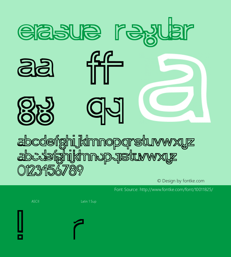 Erasure Regular Altsys Fontographer 3.5  3/3/95图片样张