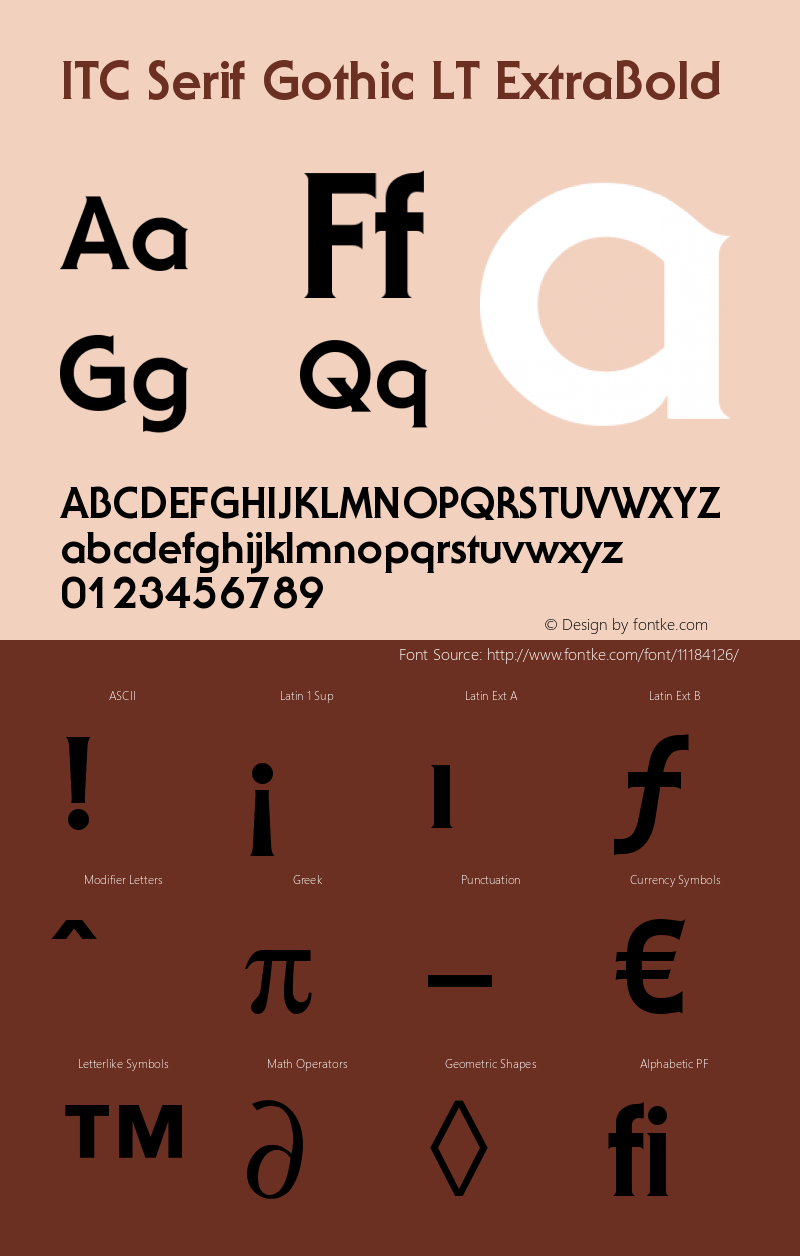 ITC Serif Gothic LT ExtraBold Version 006.000图片样张