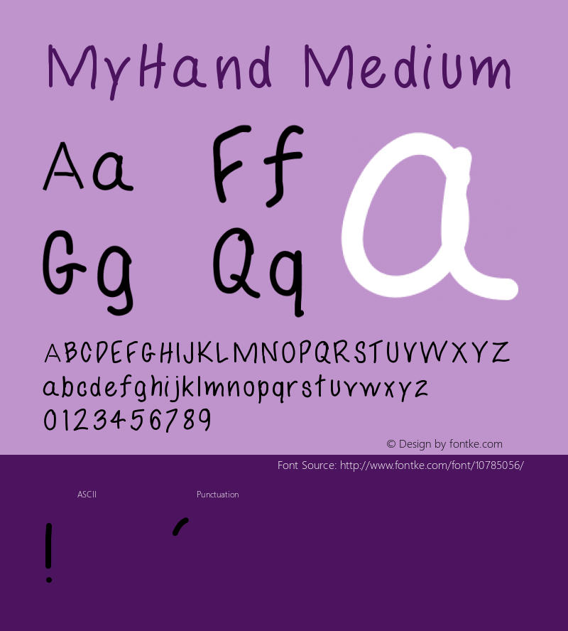 MyHand Medium Version 001.000图片样张