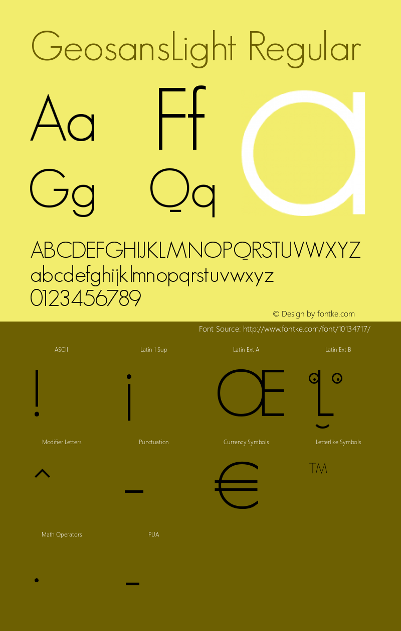 GeosansLight Regular 1.0图片样张