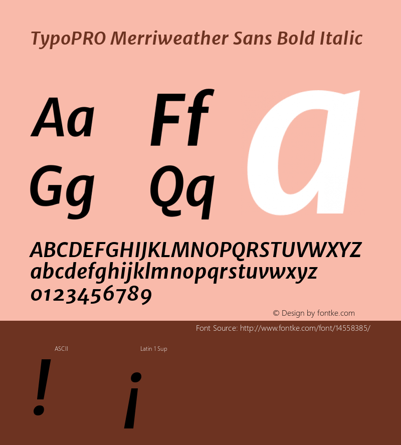 TypoPRO Merriweather Sans Bold Italic Version 1.000图片样张