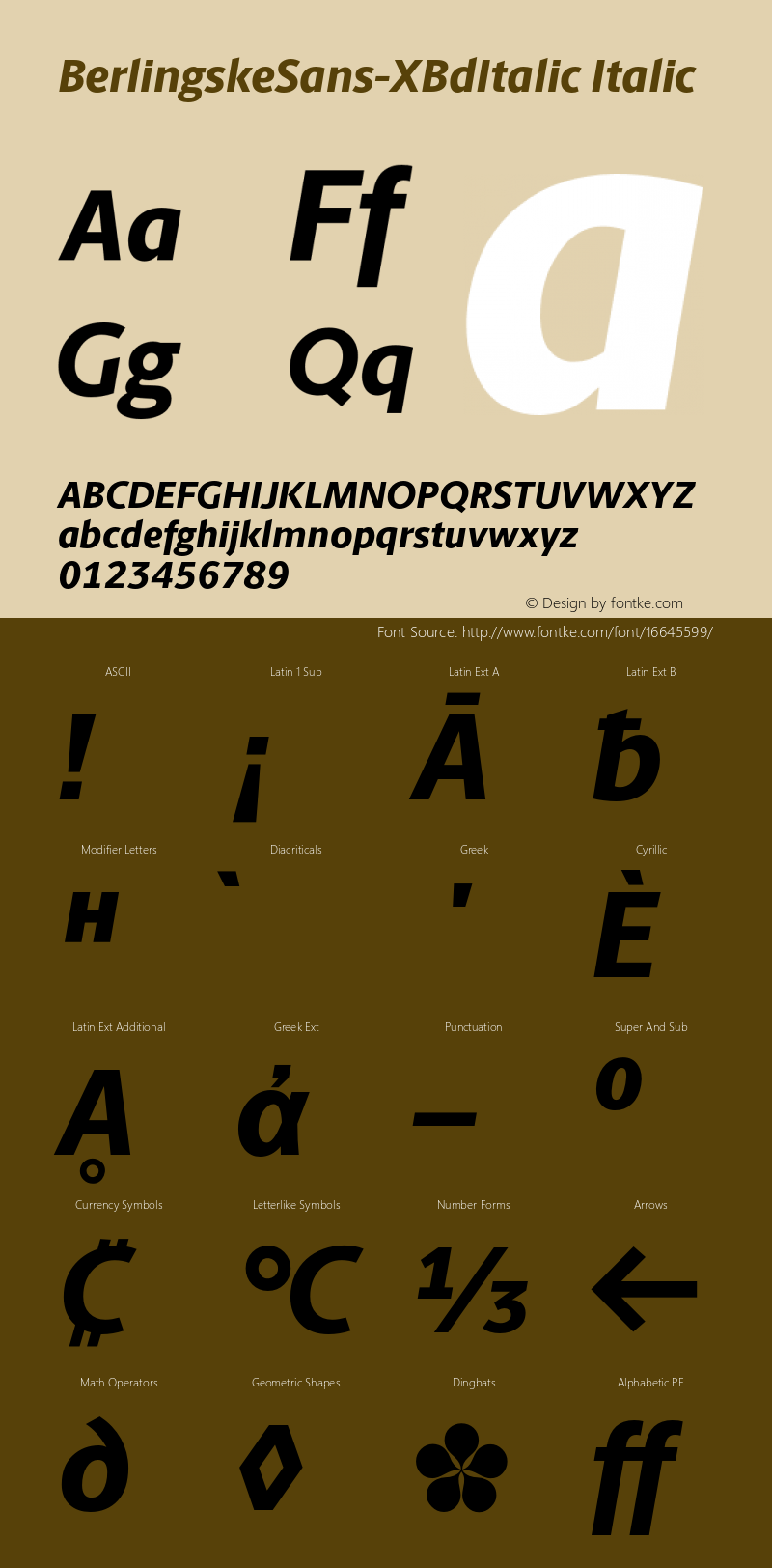 BerlingskeSans-XBdItalic Italic Version 1.003图片样张