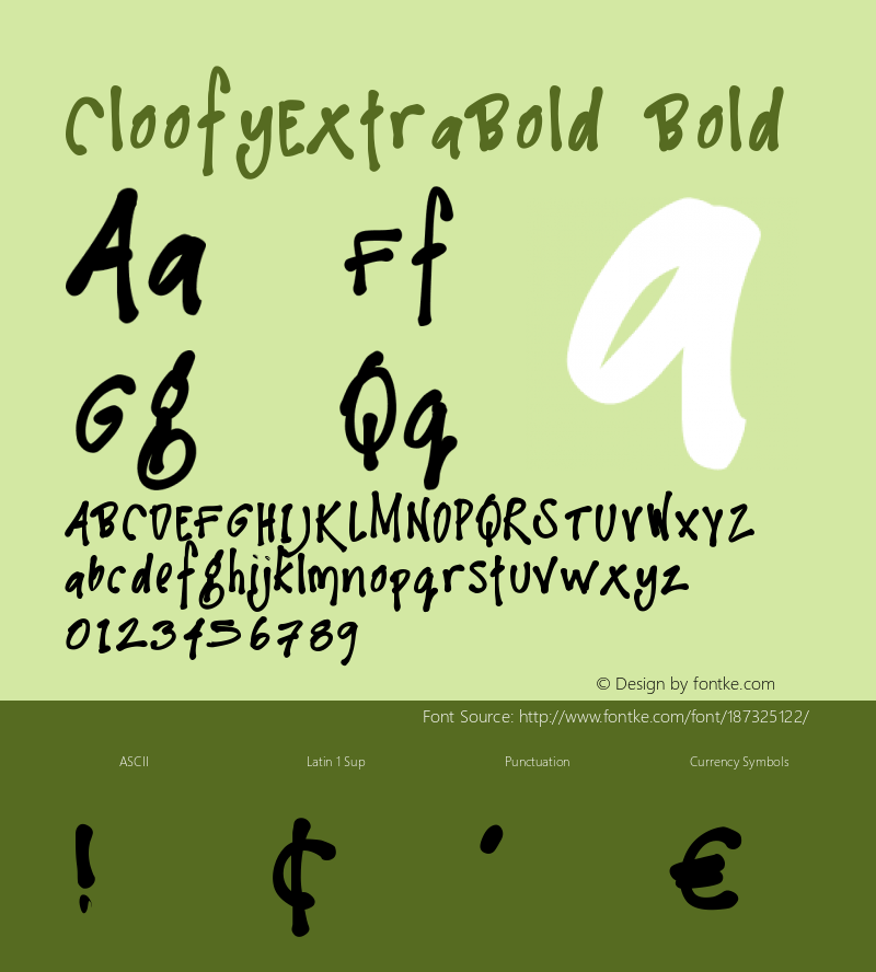 CloofyExtraBold Version 001.000图片样张